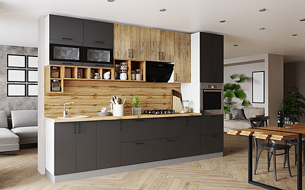 Кухня Кантри 2,0м Дуд Канад.,/ Карбон Вулкан (28774)