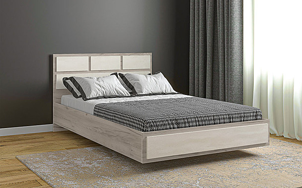 КРОВАТЬ ЗАРА 3КР12 (0,85*1,24*2,05) Крафт серый/Шелковый камень(28633)