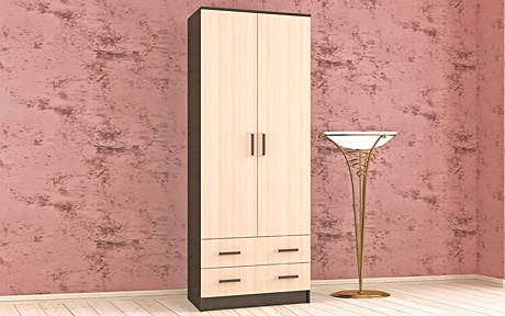 ШКАФ ЛАГУНА 0,8 Б/ЗЕРКАЛА Венге/Дуб Молочный(28565)