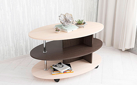 ЖУРНАЛЬНЫЙ СТОЛ КОНСУЛ-4 ДУБ МОЛОЧНЫЙ/ВЕНГЕ (28577)